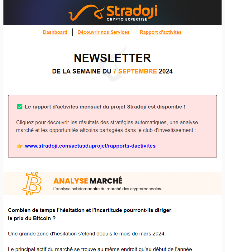 Extrait exemple de la newsletter Stradoji