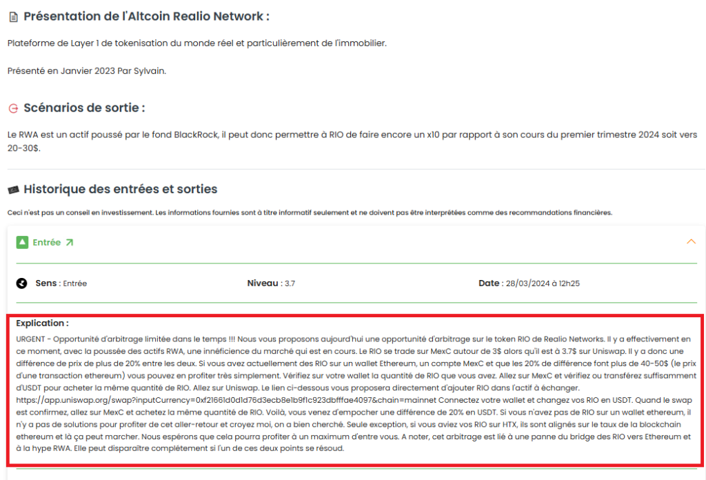 Opportunité d'arbitrage partagé sur Stradoji